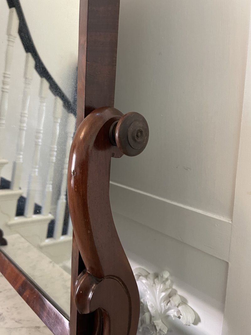 Large Antique Victorian Mahogany and Marble Topped Swing Mirror - Image 7